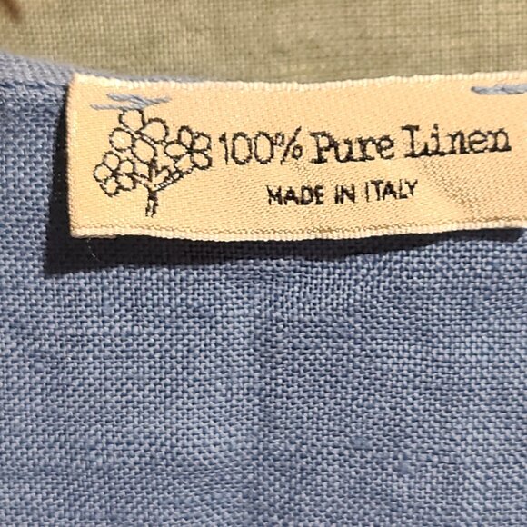 Linen Asymmetrical Blue Large/OS - Picture 3 of 4